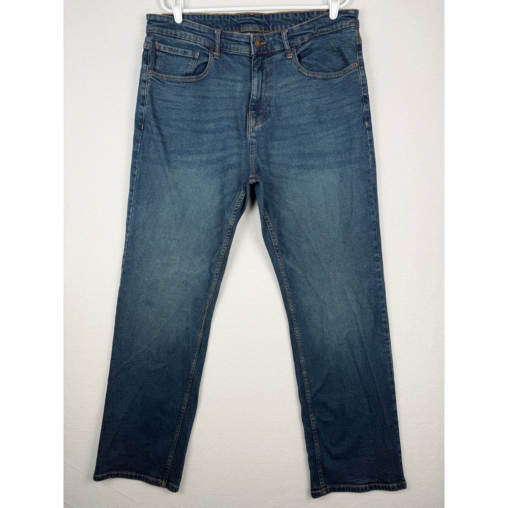 The Hundreds Jeans Mens 36x32 Blue Denim Straight Leg TB70018 Skater Streetwear